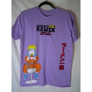 Vintage Naruto Ichiraku Ramen T-Shirt Mens Small Purple Short Sleeve Anime Tee